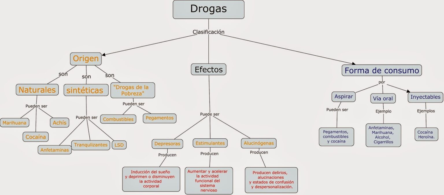 Mapa conceptual de las drogas Guía paso a paso