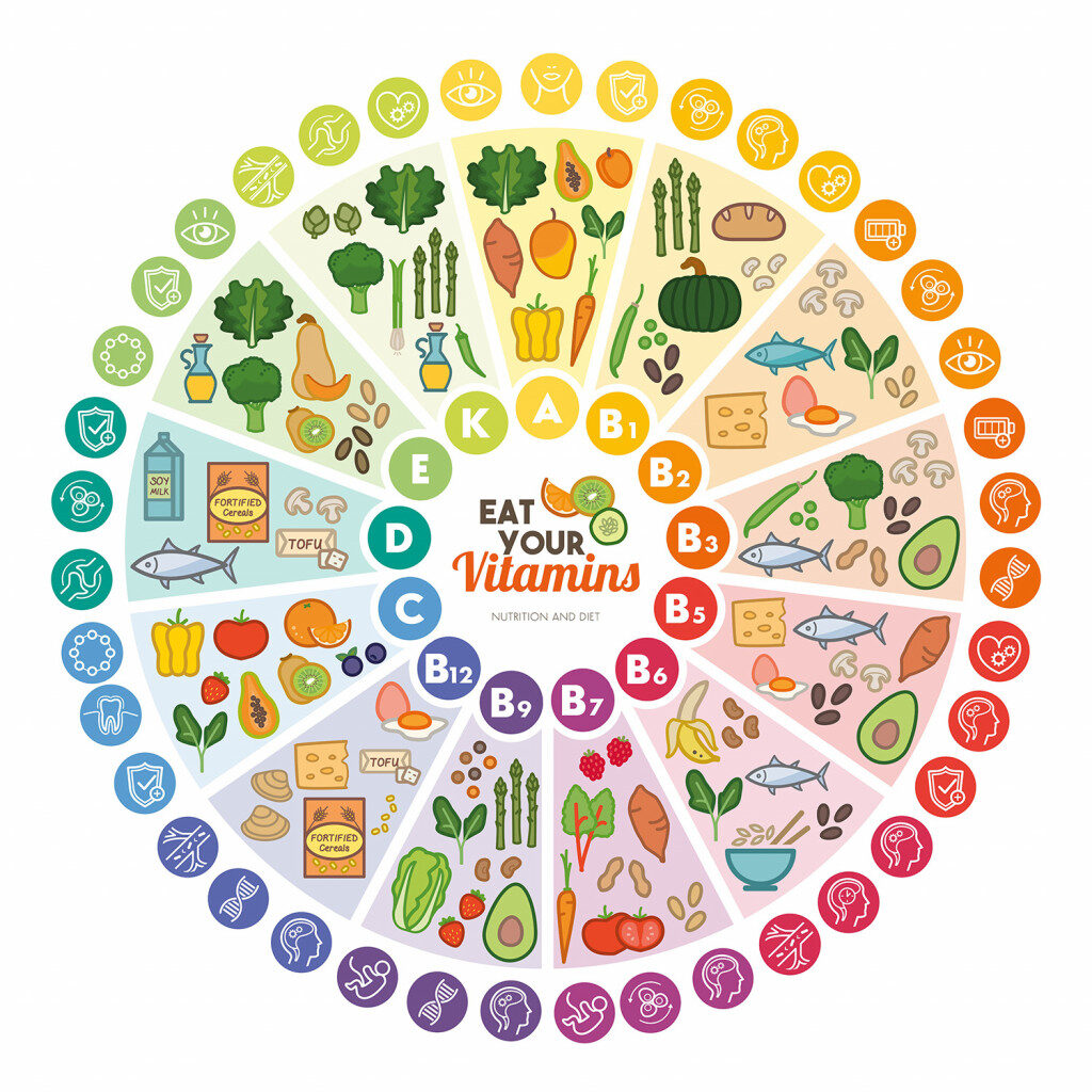 mapa conceptual de vitaminas tipos